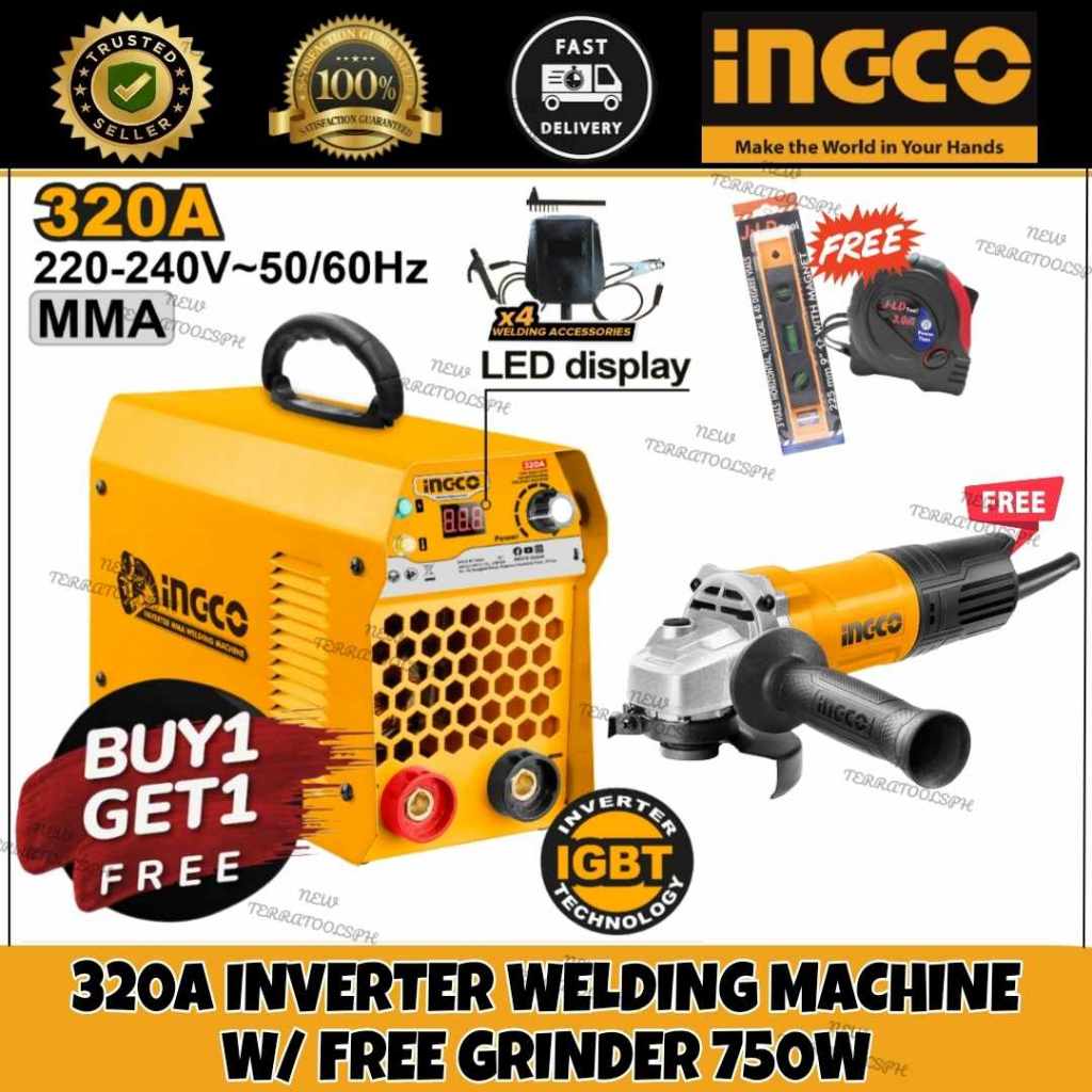 INGCO PROMO 320A Inverter Welding Machine INGMMA3202P W/ FREE GINDER 750W/JLD Spirit