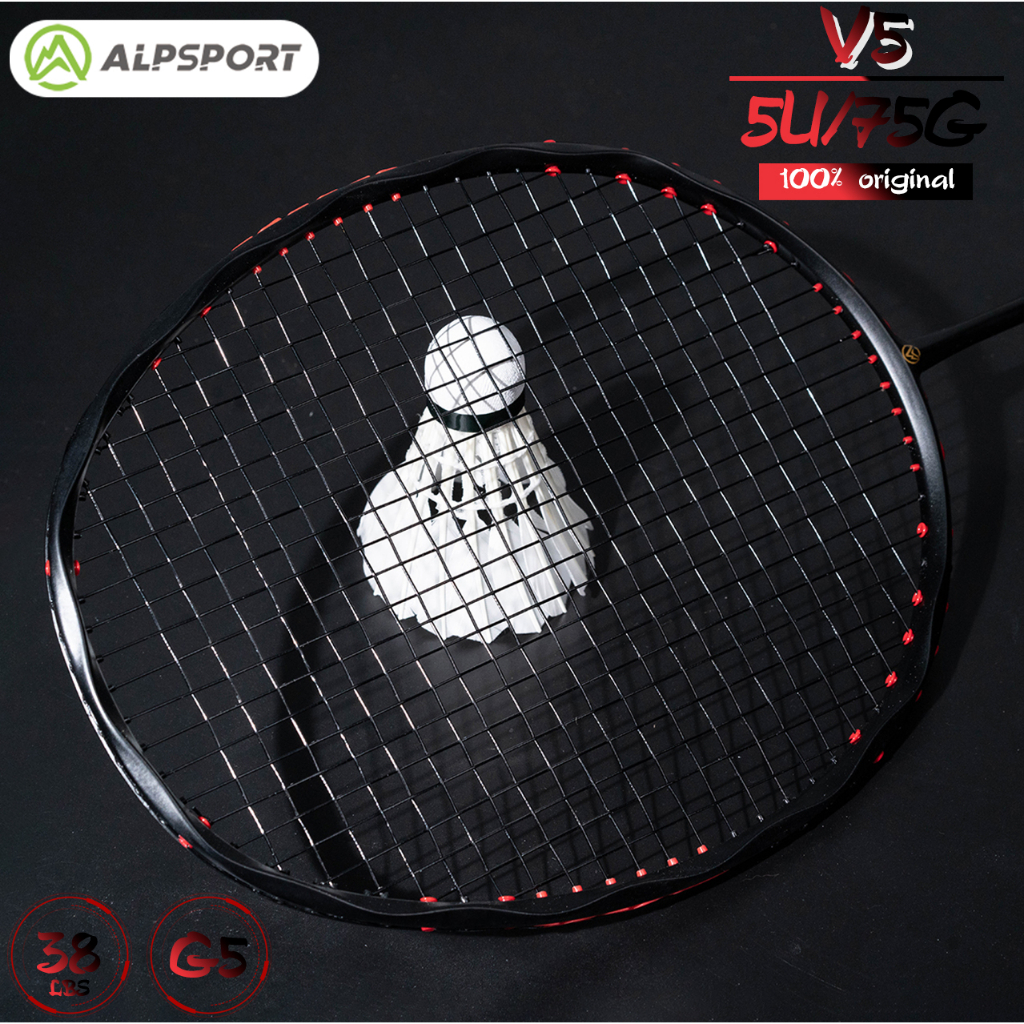 ALP V5 Pro Max 32LBS Carbon Fibre Balck Badminton Racket Original ...