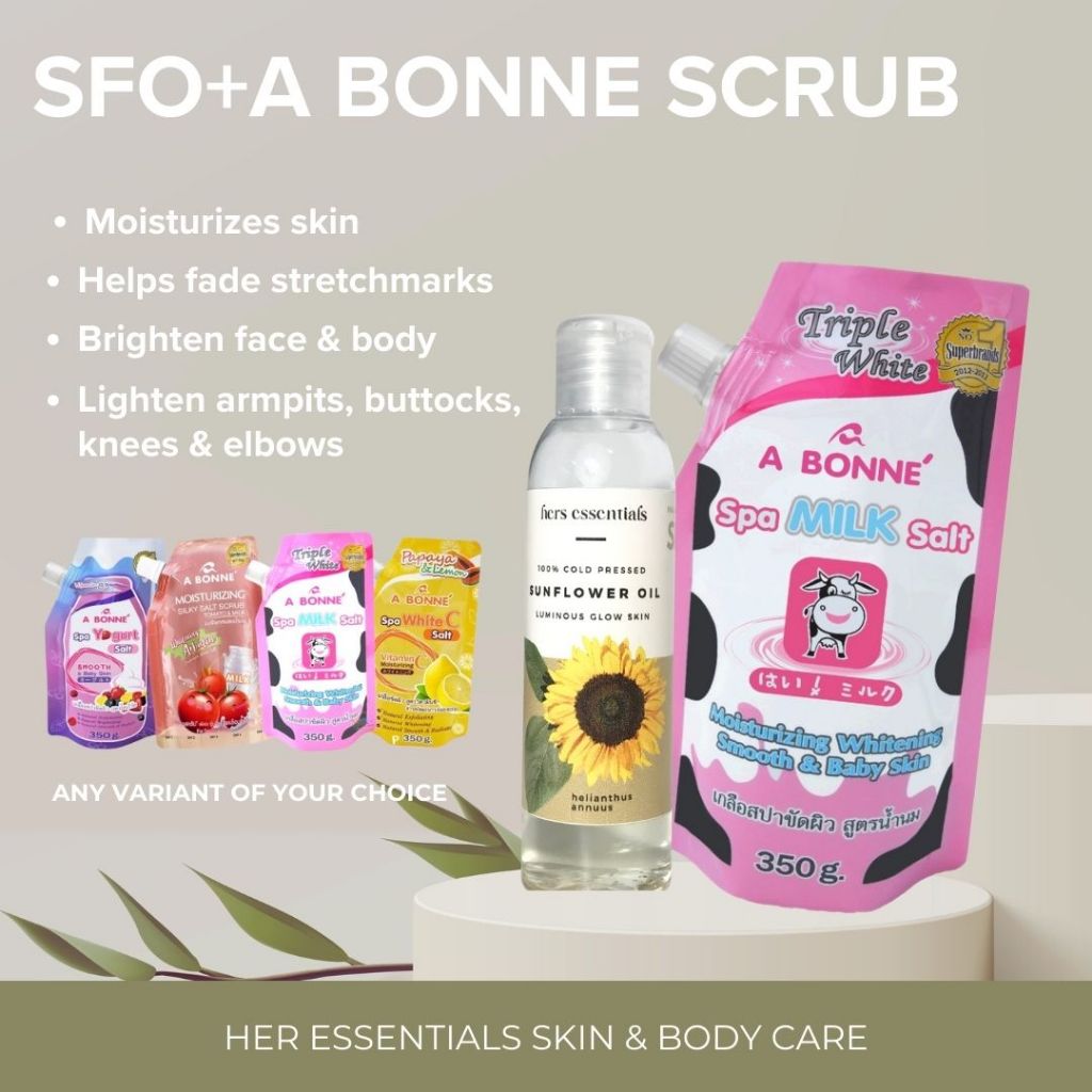 [Buy 1 Take 1] Sunflower Oil and Abonne Milk Salt Scrub 350g Shopee