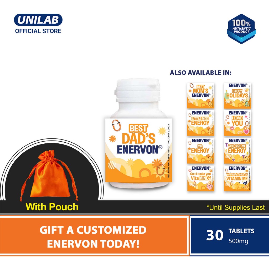 [Gift an Enervon] Unilab Enervon C Multivitamins for Adults 30 Tablets