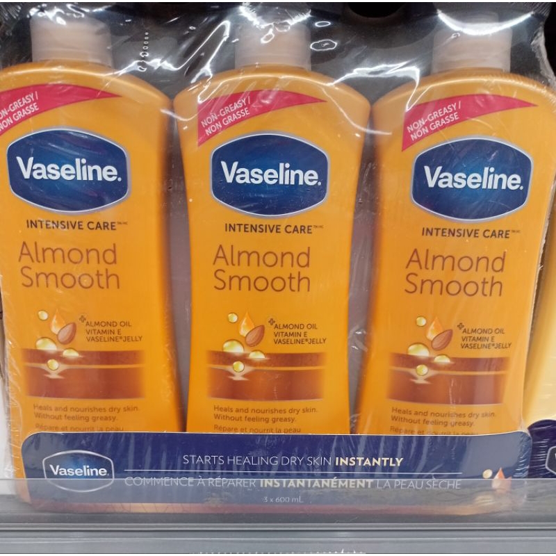 Vaseline ALmond Smooth Lotion 3x600ml | Shopee Philippines