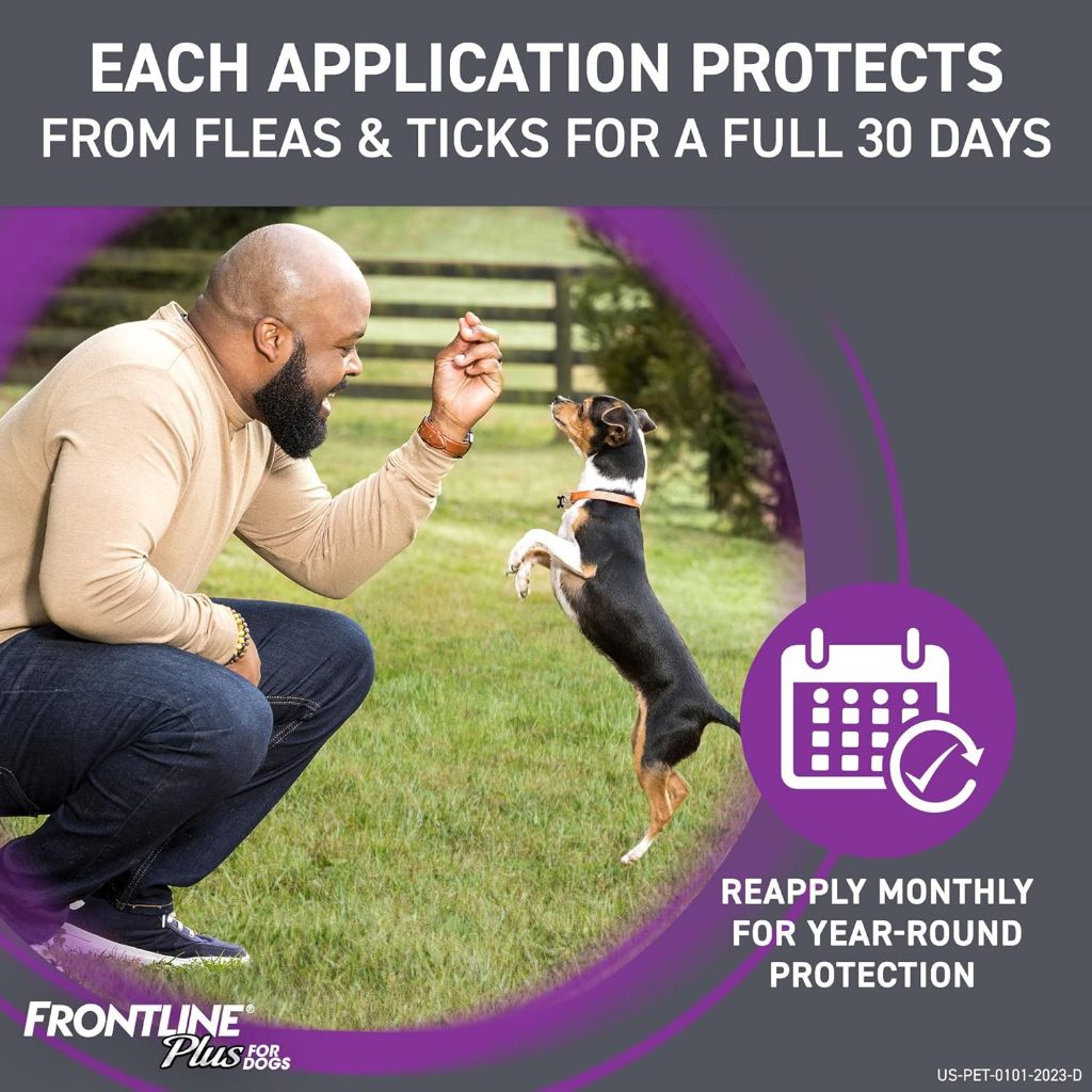 FRONTLINE Plus Anti Ticks and Fleas Control for Dogs and Cats 3 ...