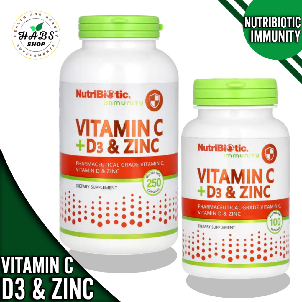 NutriBiotic Immunity Vitamin C D3 Zinc 250 Caps or 100 Caps Shopee Philippines