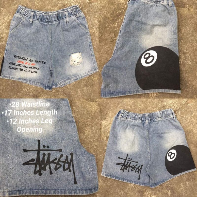 Customized Stussy Pre-loved Jorts Women | Shopee Philippines