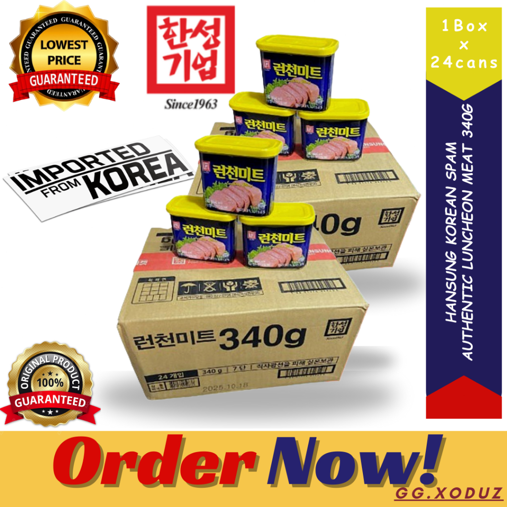 [1 Box 24 cans] **NEW LABEL** Hansung Korean Spam Authentic Luncheon ...