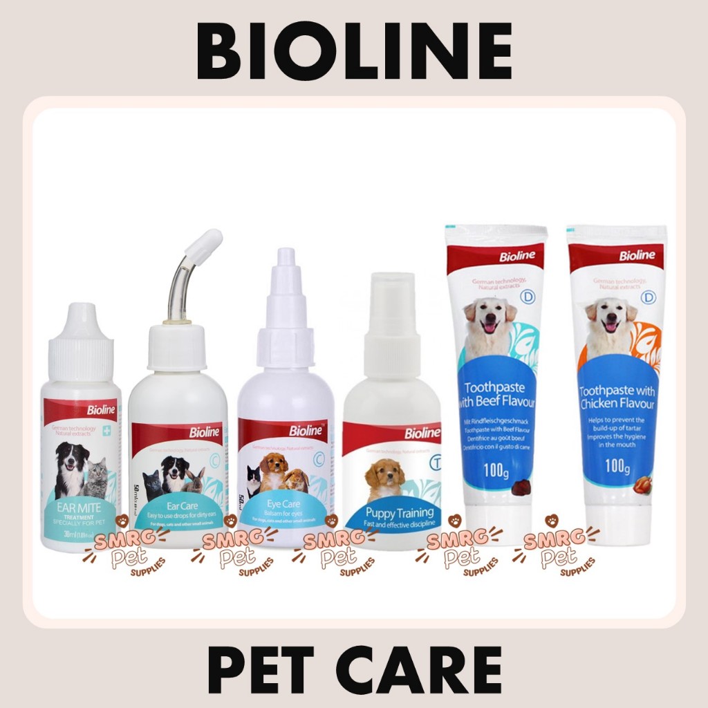 Bioline Pet Care Ear Mite Ear Care Eye Care Puppy Trainer Toothpaste