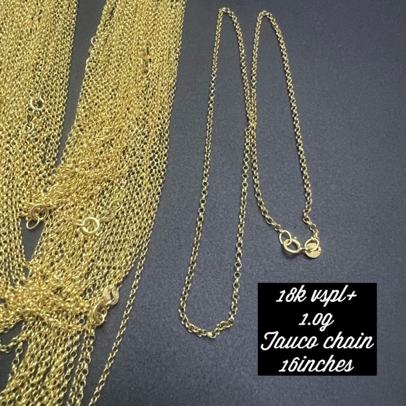 NON COD✔️18K SAUDI GOLD TAUCO CHAIN 16