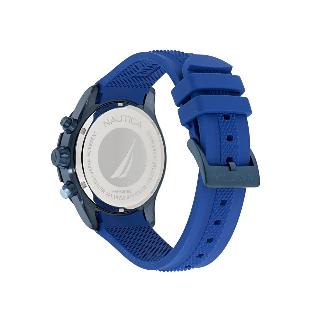 Nautica NAPNSF305 NST Chronograph Blue Silicone Strap Watch  display picture 2
