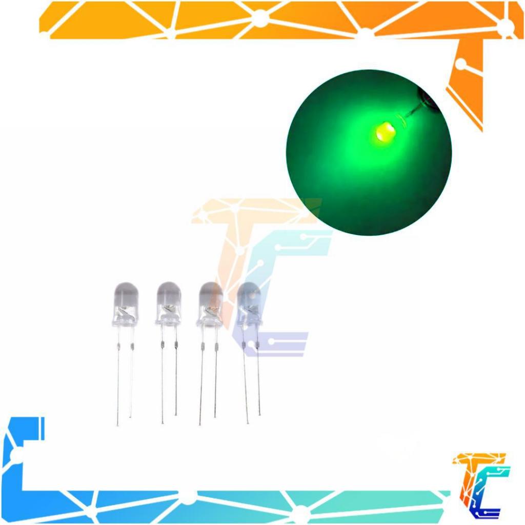 4pcs 5mm Led Green lights 5mm white Light Emitting Diode 3V DC for pcb ...