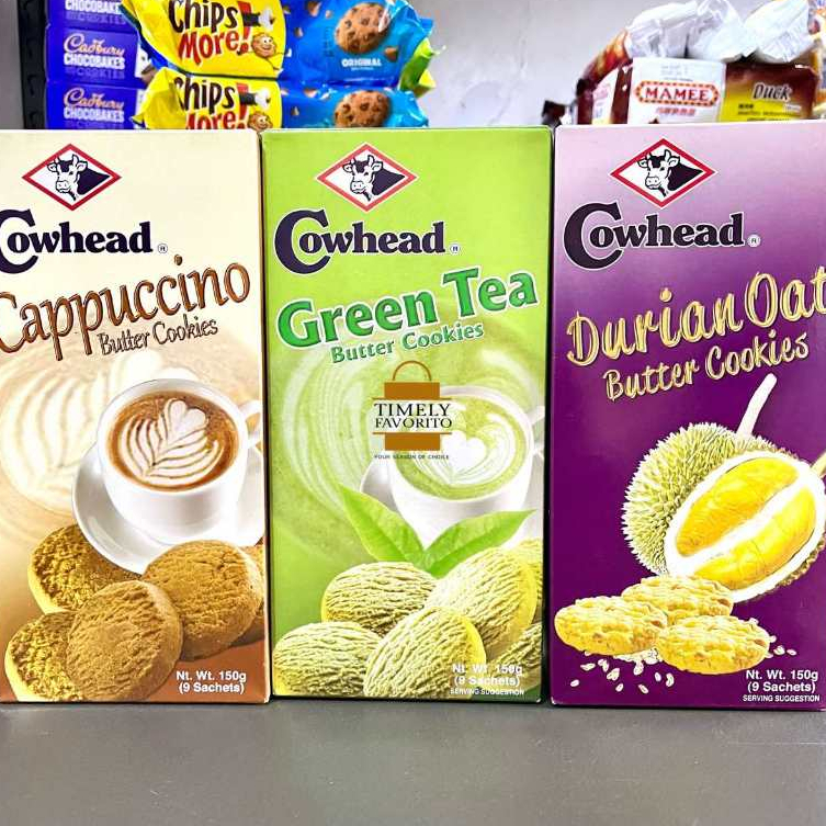 Cowhead Green Tea/Durian/Cappuccino Butter Cookies 150g Shopee