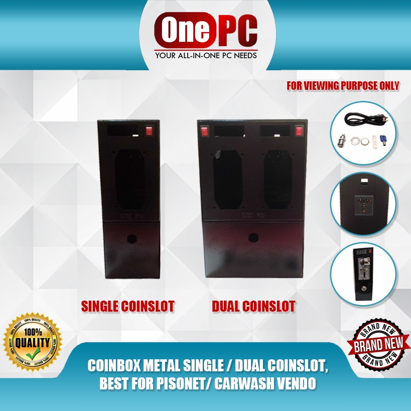 ONE PC COINBOX METAL SINGLE / DUAL COINSLOT, BEST FOR CARWASH