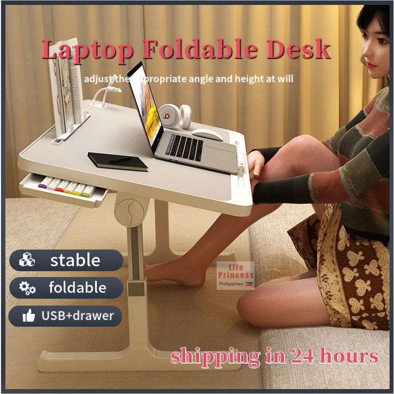 Laptop Adjustable Table Computer Desk Stand Wood Liftable folding bed ...