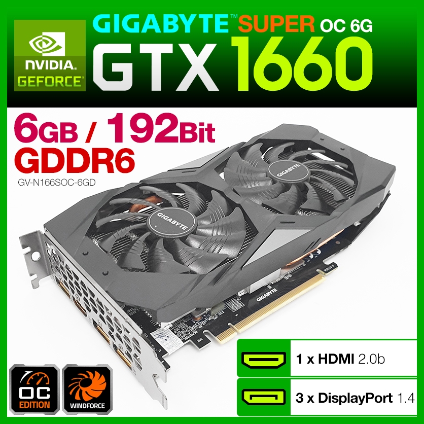 Graphics Card Gigabyte Geforce 1660 Super Oc GIGABYTE GTX 1660