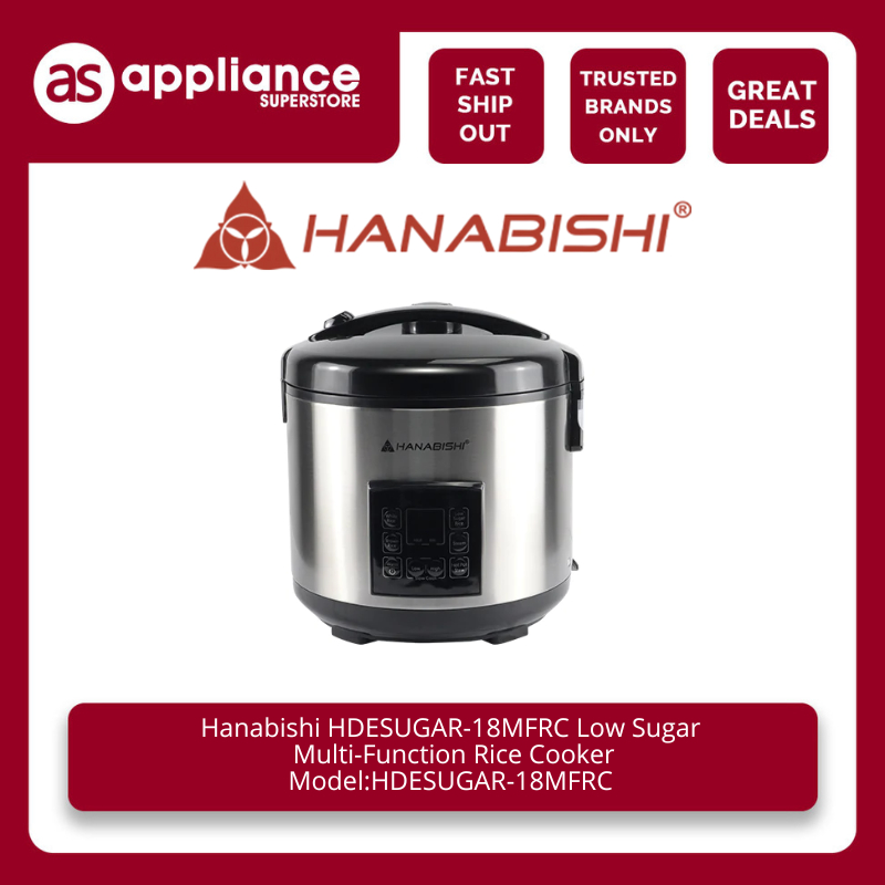 Hanabishi HDESUGAR18MFRC Low Sugar MultiFunction Rice Cooker Shopee