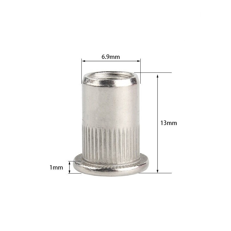 100pcs M5 M6 Rivet Nut 304 Stainless Steel Rivet Nut Flat Head Rivet ...