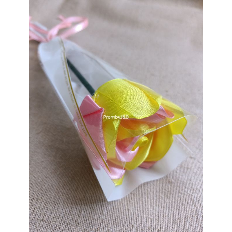 Prem by J&B | SINGLE SATIN RIBBON ROSE BOUQUET | SINGLE FLOWER (with ...