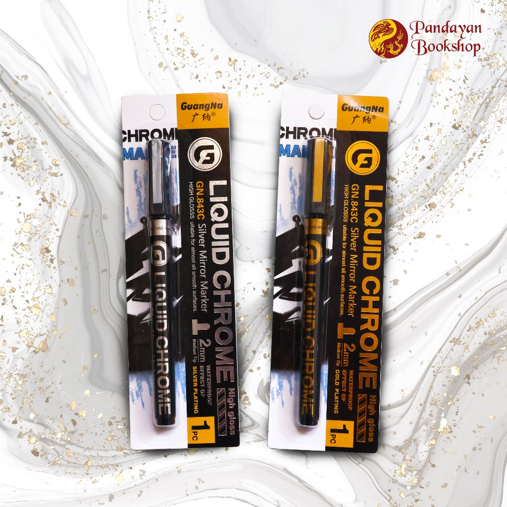 Chrome Marker Silver Gold Ink Highgloss 2mm Medium Tip