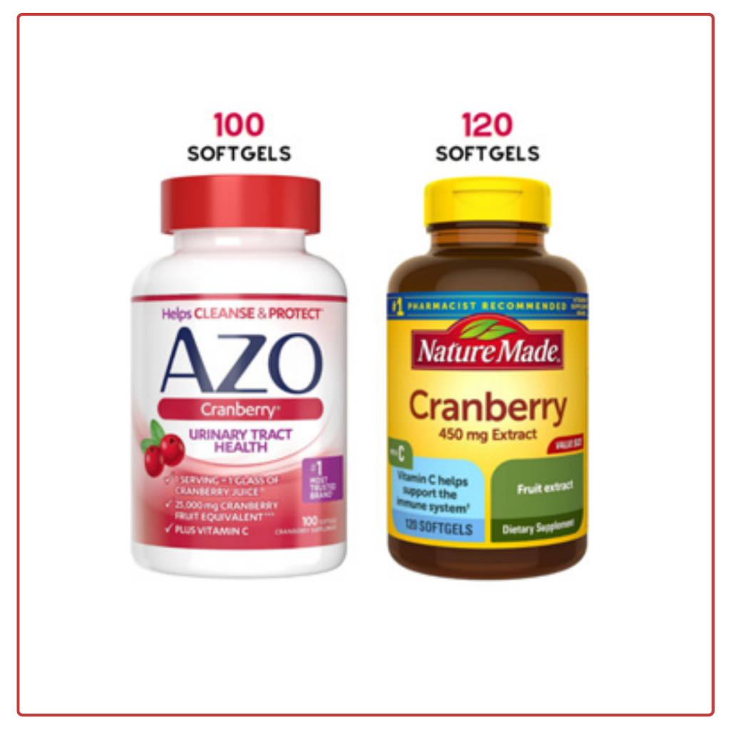 Cranberry Urinary Tract Supplement AZO & Nature Made 100 & 120 Softgels