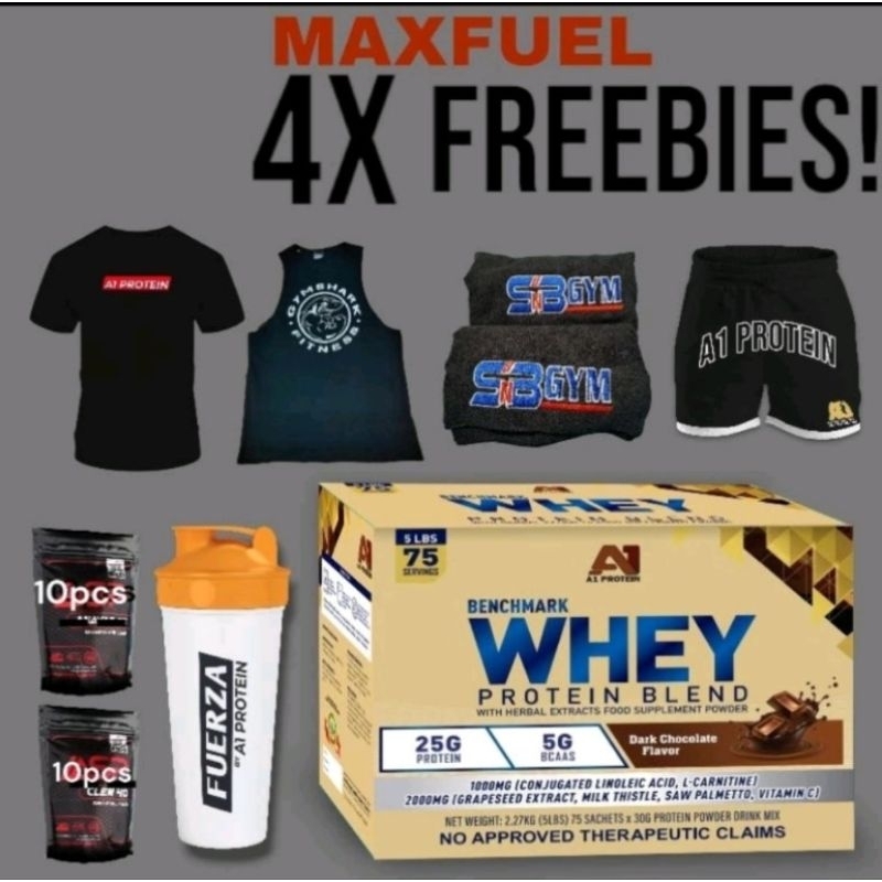 A1 Protein BenchMark 5lbs 75 servings 4X FREEBIES!!! | Shopee Philippines
