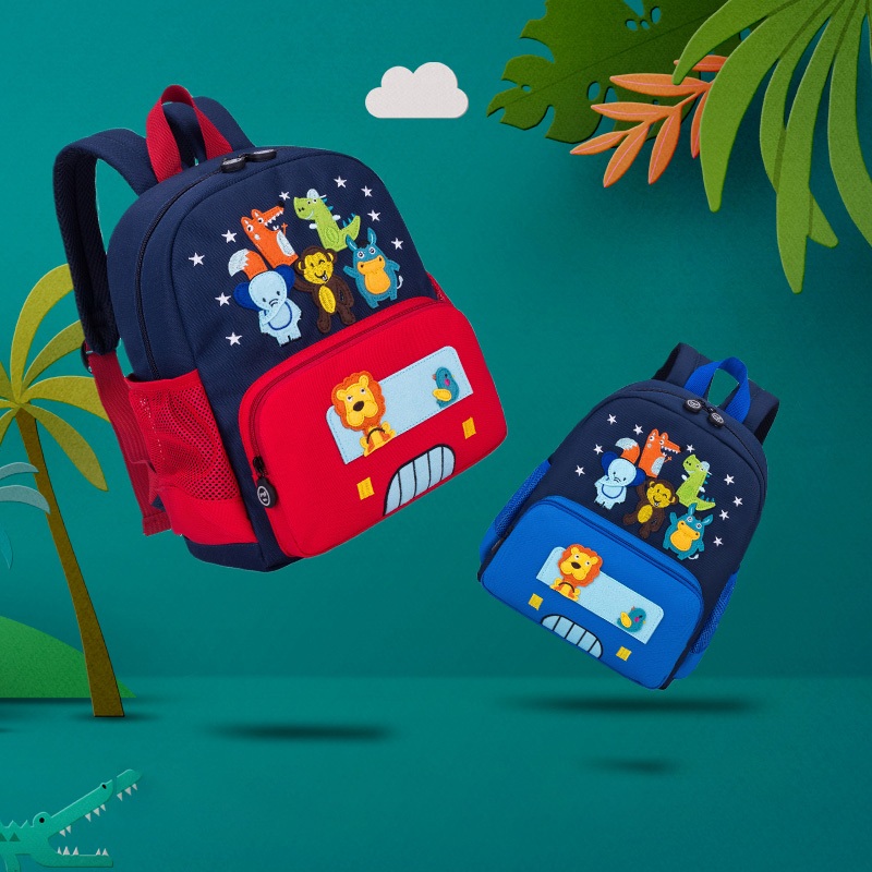 Willikiva Cute Zoo 3D Kids Backpack For Toddlers & Children - Blue Hoist Design - View #9