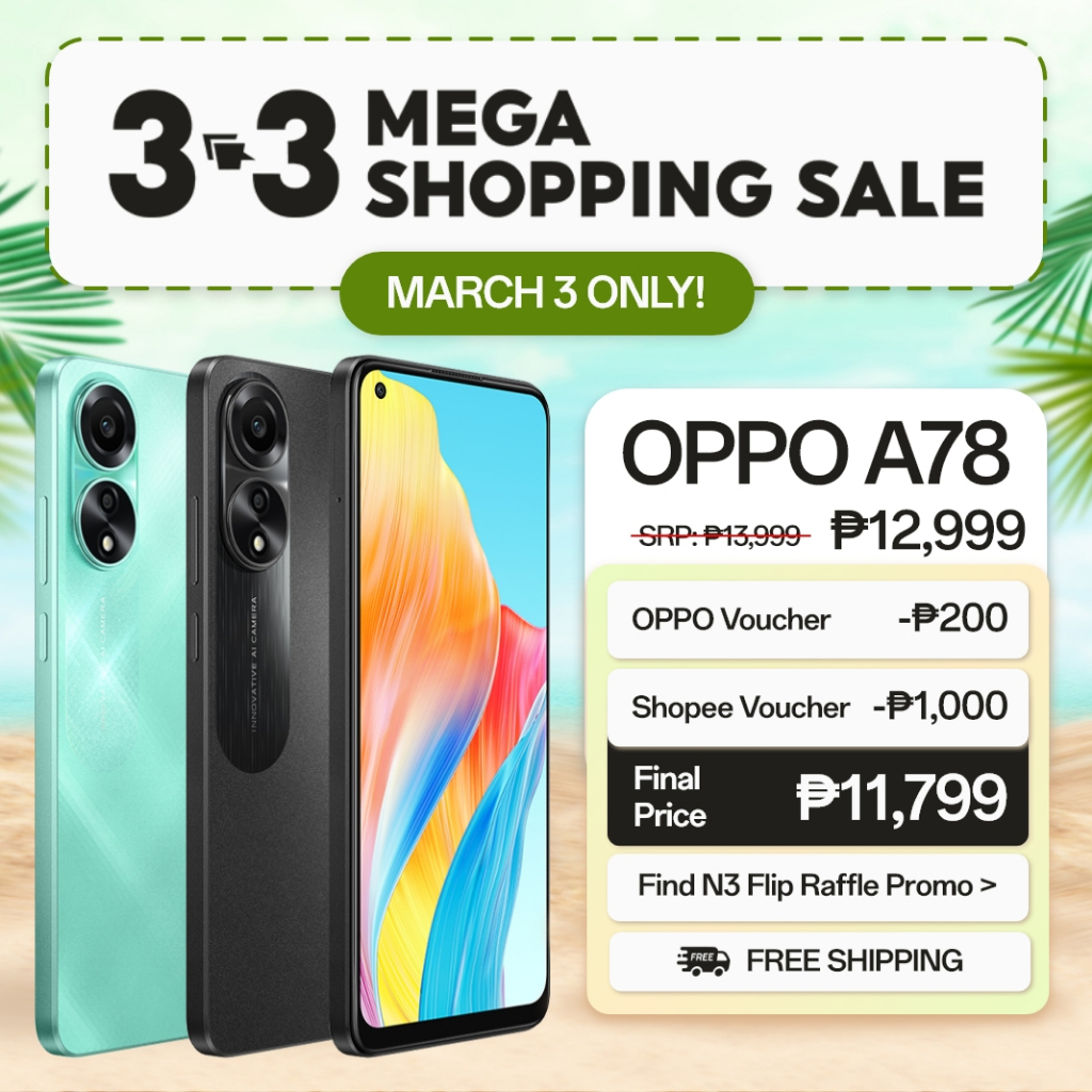 OPPO A78 4G Smartphone 8+8GB Ram Expansion with 256GB Rom 67W SuperVOOC  Charge FHD+ AMOLED Display