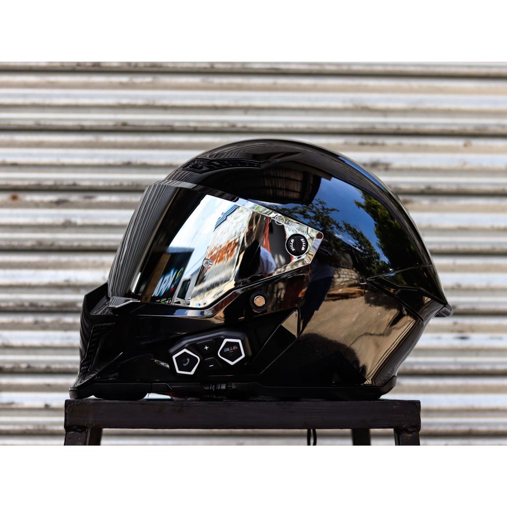 GILLE HELMET ASTRAL BLACK DUAL VISOR WITH FREE GP1 INTERCOM | Shopee ...