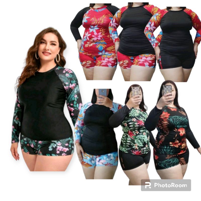 1 PAIR BIG SIZE FOR ADULT WOMAN PRINTED RASH GUARD ( FIT XL TO 3XL) ANY ...