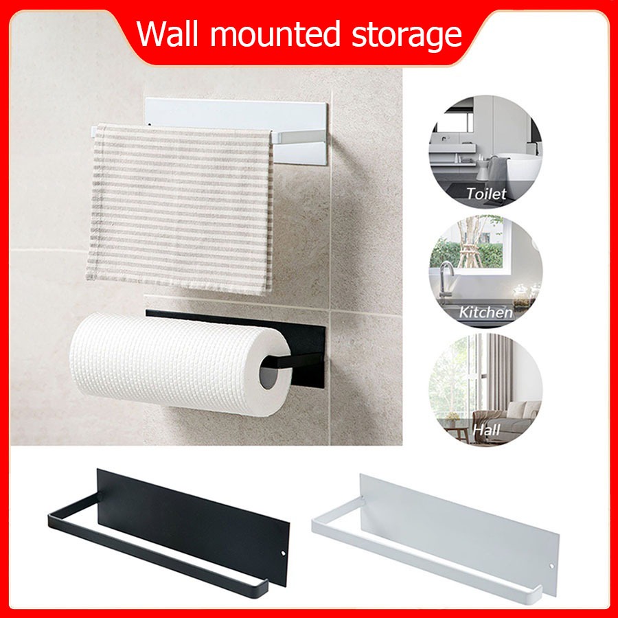 Tissue Storage Rack Under Towel Cabinet Self adhesive Hanger Paper Roll ...