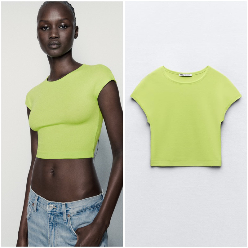 Zara neon crop top new arrivals