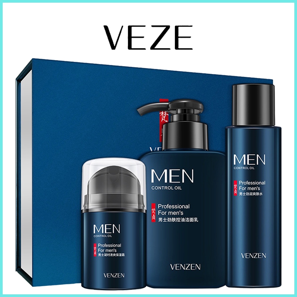 VEZE Men's Skin Care Set 3 in 1 / 5 in 1 Moisturizing Oil Control Gift ...