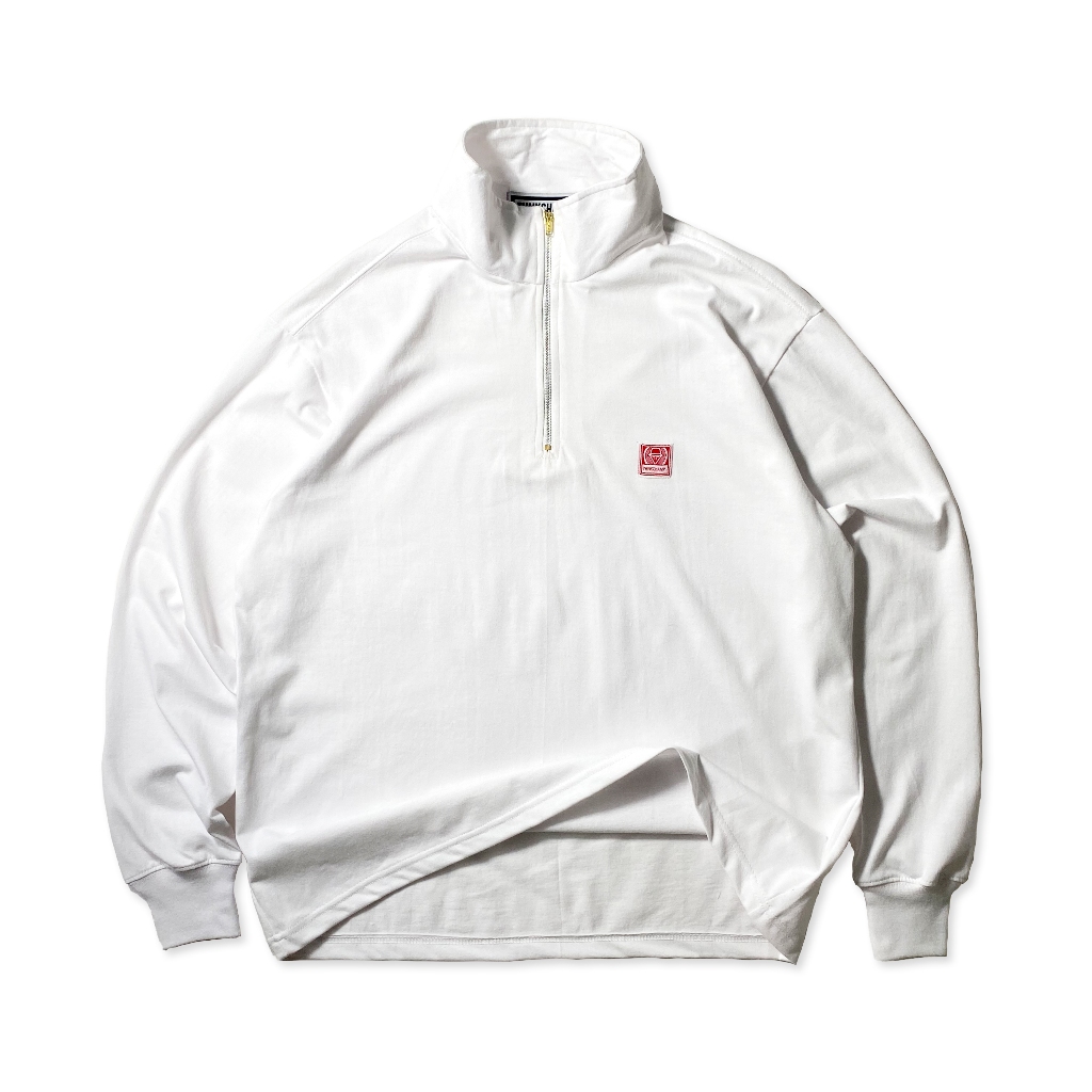 QUARTER ZIP L/S ICONIC PATCH | BOXY FIT IN WHITE | Shopee Philippines