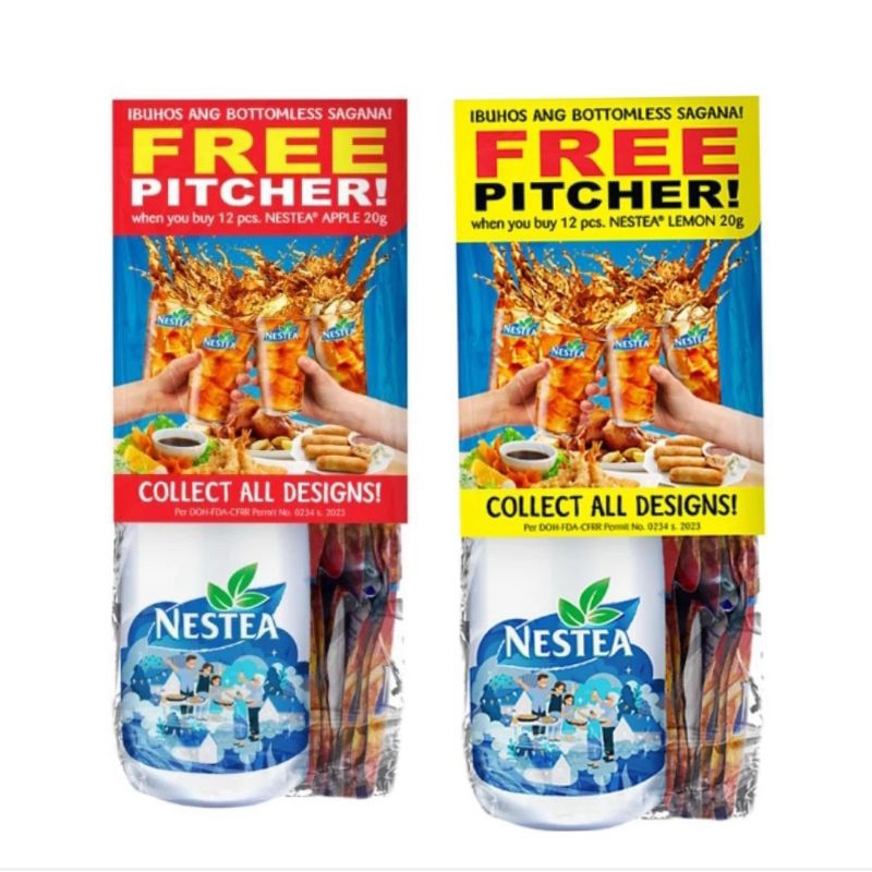Nestea Lemon or Apple Iced Tea 20g x 12 Sachet plus FREE Pitcher