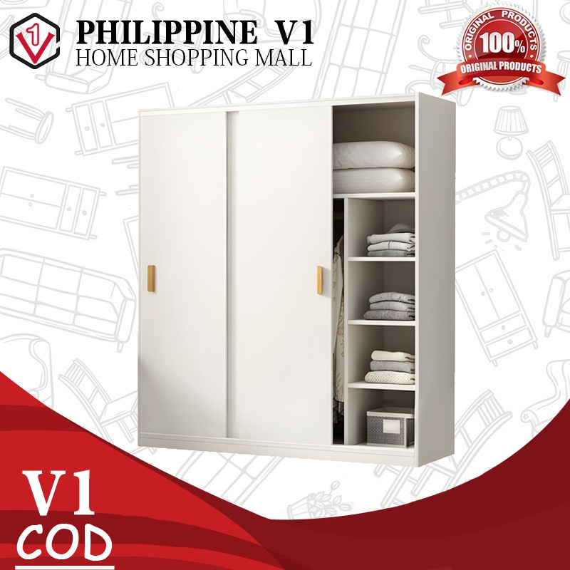 Philippines V1 Wardrobe 80/100/140CM Sliding Door Wardrobe Storage
