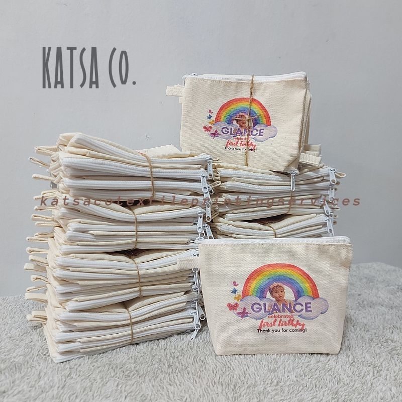 CANVAS POUCH (4'x6') | Expandable (with base) | Personalized | Shopee