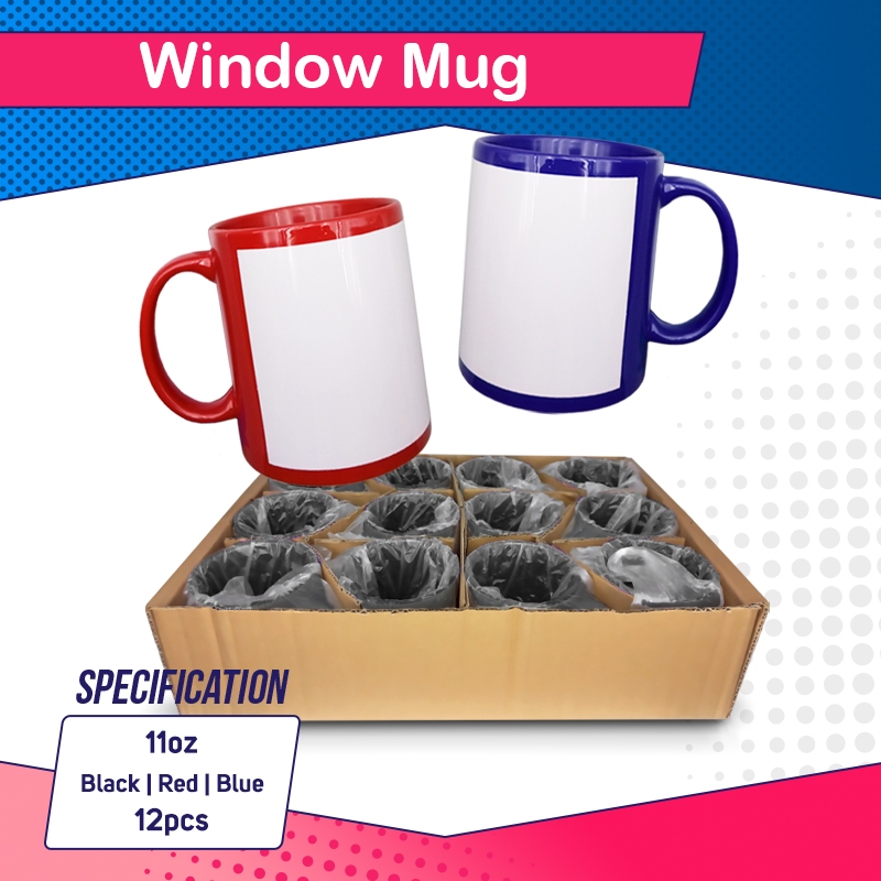 12 pcs (1Box) Full Color with White Print (Window Mug) | Shopee Philippines