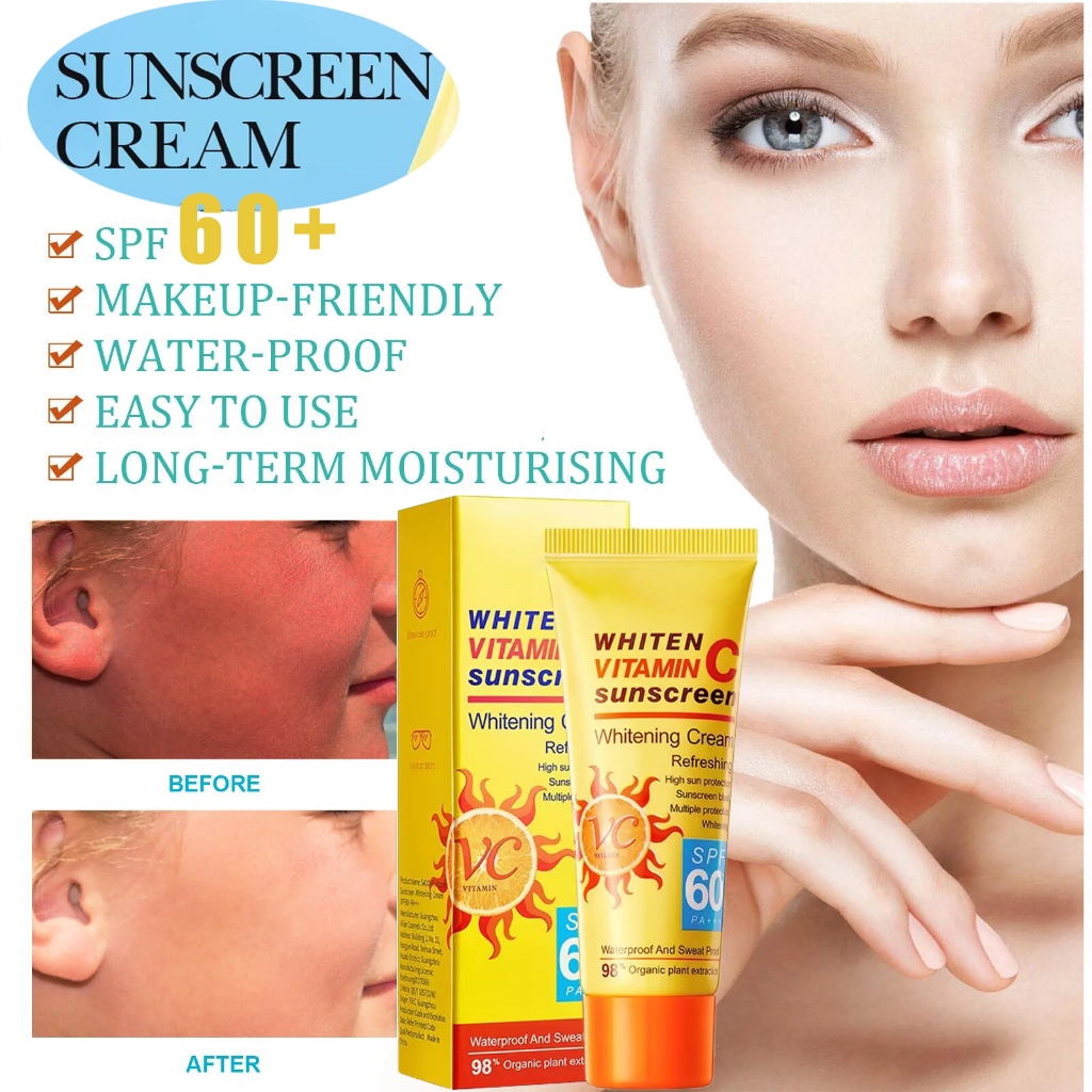 DEVNEN Vitamin C Whitening Sunscreen SPF60+ Sunblock Cream UV ...