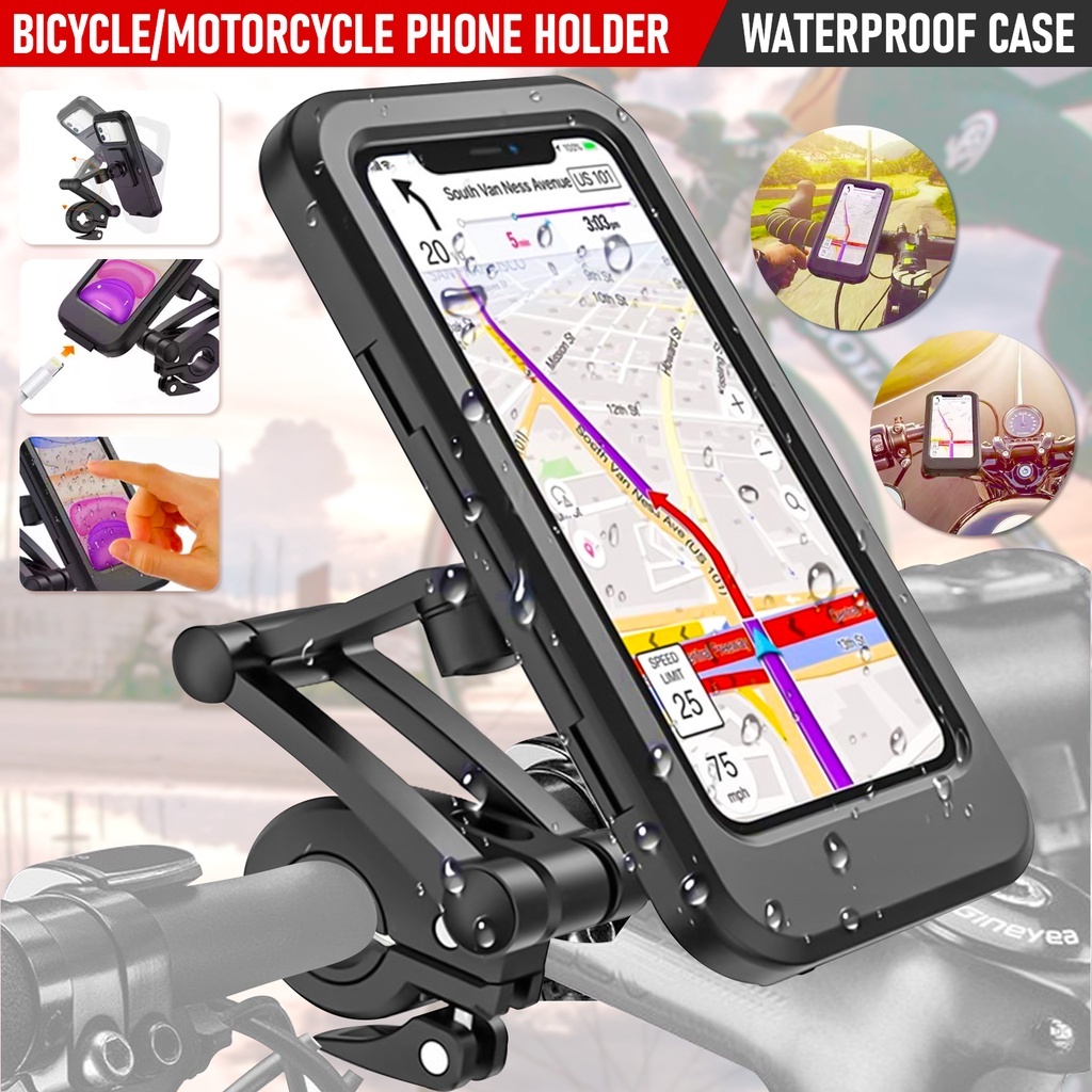 Adjustable 360 Rotation Waterproof cp phone stand for motorcycle bike  handleba cellphone holder