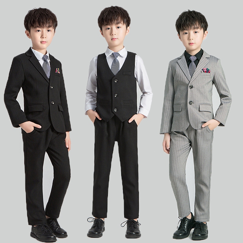 4pcs Americana Suit for Kids Boys Formal Suit Tuxedo Suit Set 2-15 Yrs ...
