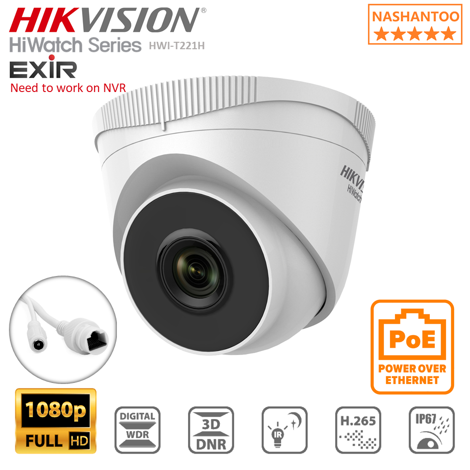 HIKVISION HiWatch Series 2MP EXIR Fixed Network Turret Camera (HWI ...