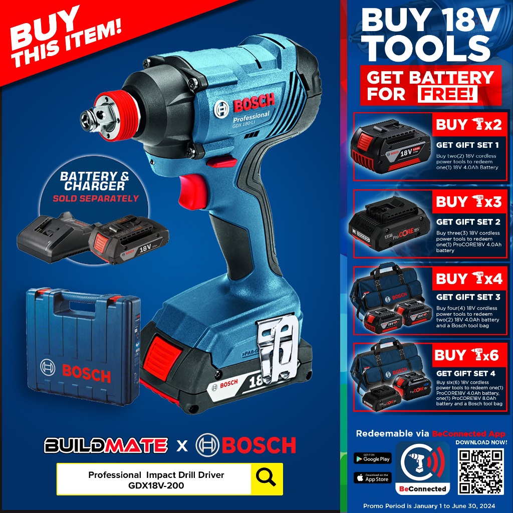 Bosch Professional Impact Drill Driver Solo In Case GDX 18V-200 06019J22L0  AUTHENTIC •BUILDMATE• BPT