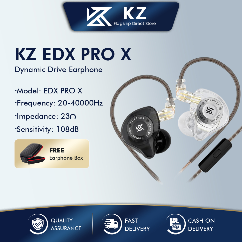 KZ EDX PRO X Dynamic Drive Earphone HIFI Bass Earbud Sport Music ...