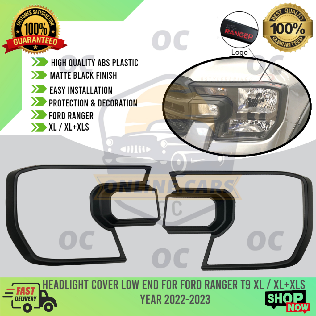 OC - FORD RANGER WILDTRAK SPORT XLT T9 2022-2023 HEAD LAMP COVER (LOW ...