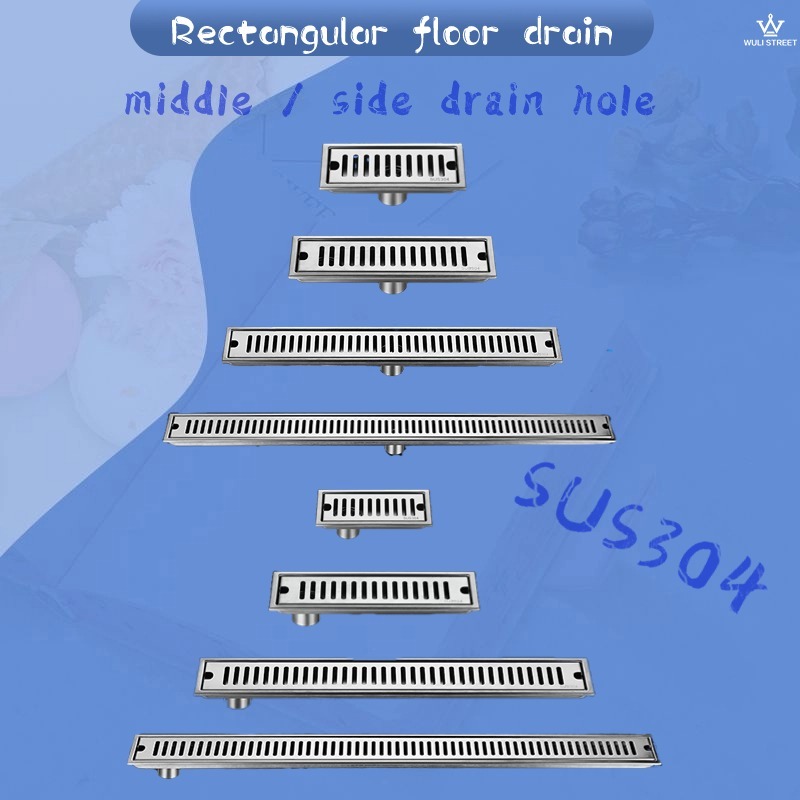 Rectangular SUS304 stainless steel floor drain Middle side drainage ...