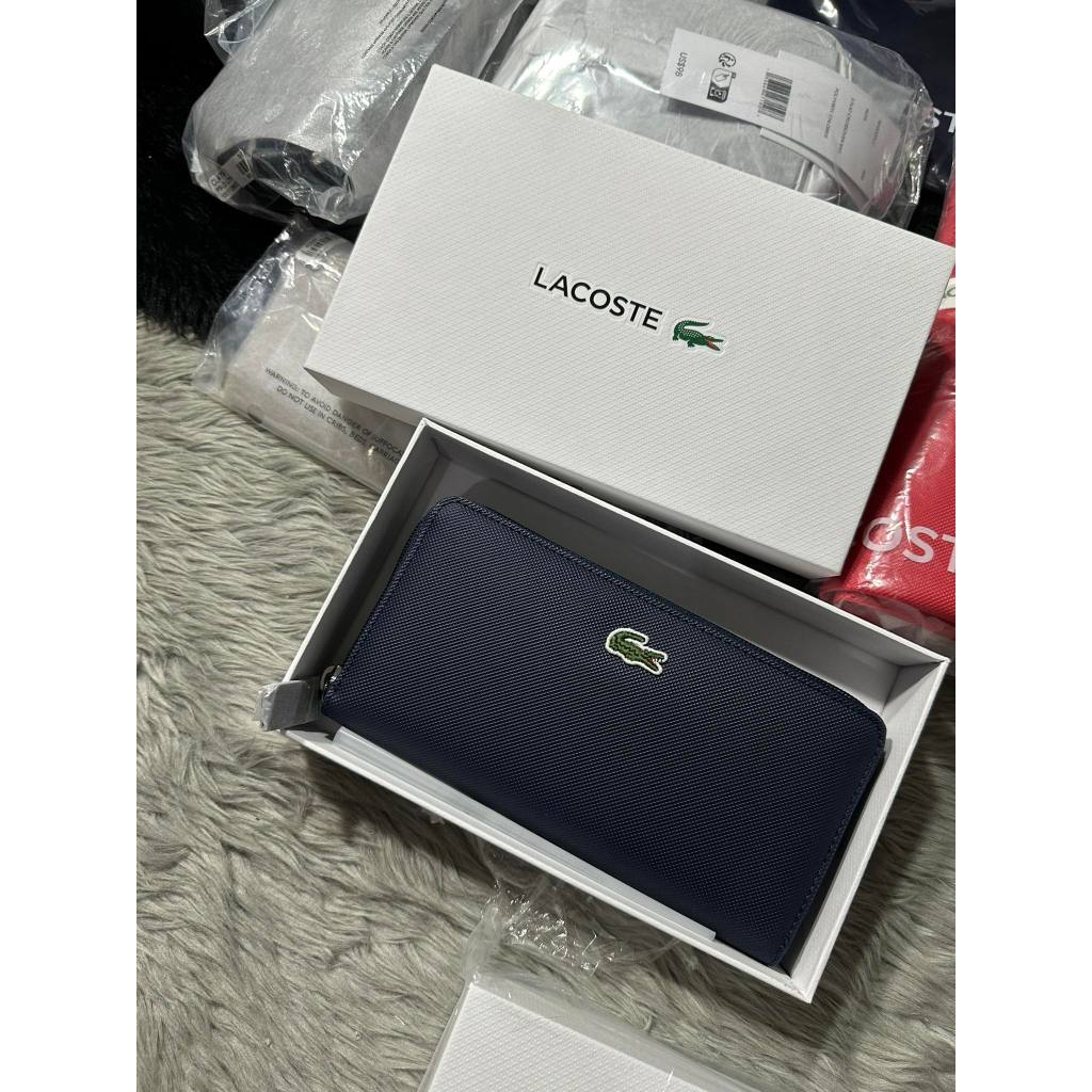 AUTHENTIC ORIGINAL Lac0st Concept 12 Card Zip Long Wallet Pink Beige Shopee Philippines