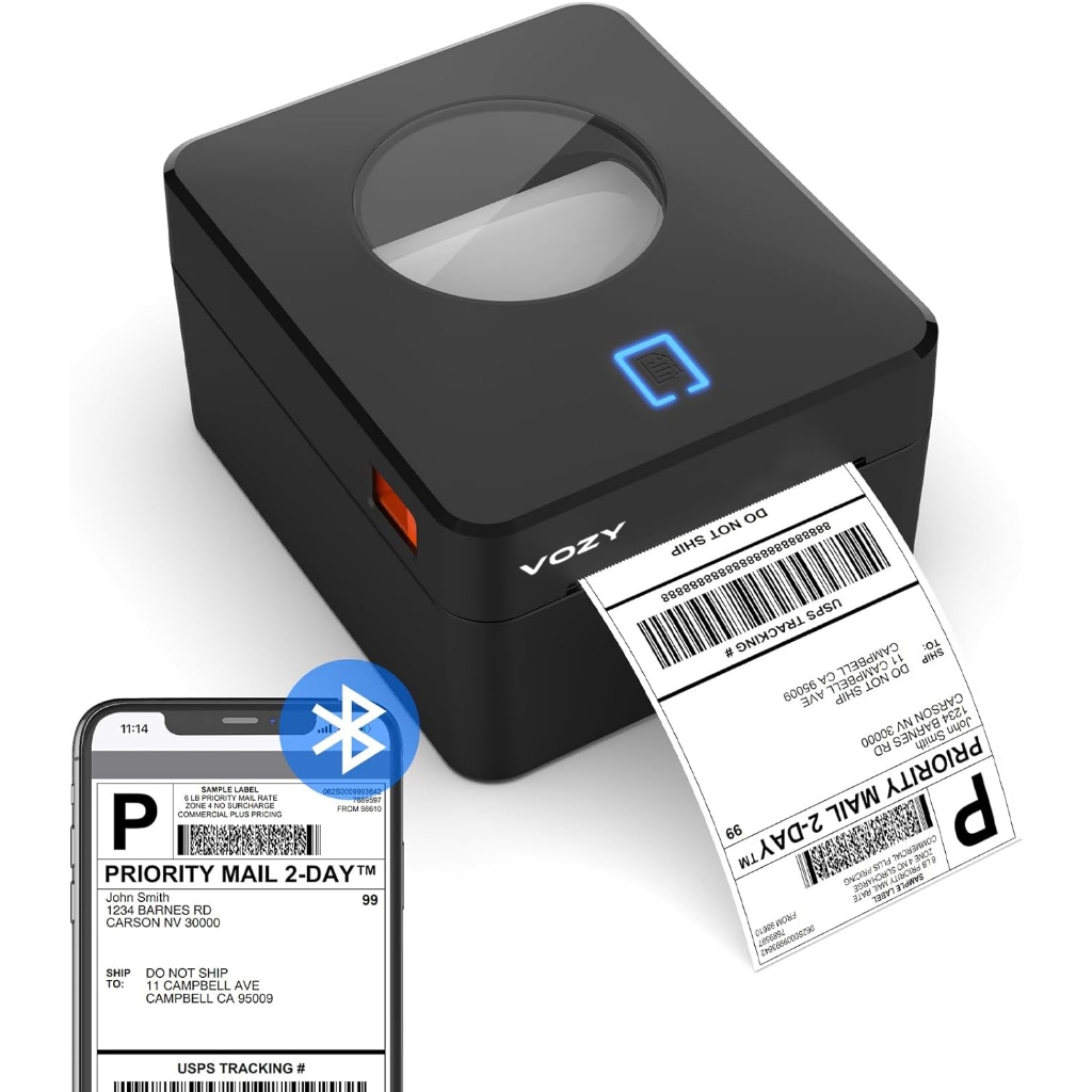 VOZY U9 Waybill Printer A6 Thermal Bluetooth Printer Label Printer ...