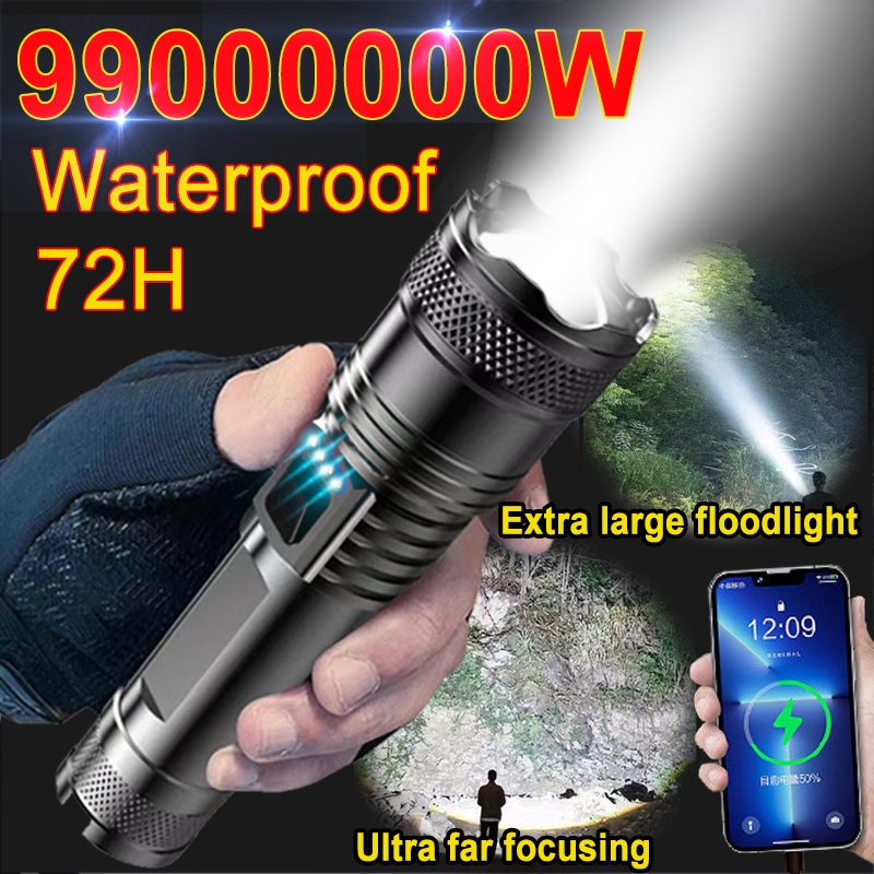 5000m Super Bright Led Flashlight Rechargeable Waterproof USB ...