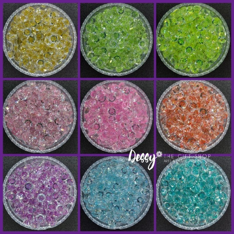 6mm Rhinestones Galaxy Colors 1 tbsp Approx. 140-160 pcs Glitter Gown ...