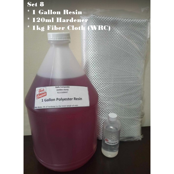 Fiberglass Set (Q8) - 1 gal Resin, 120cc Hardener w/ 1kg WRC | Shopee ...