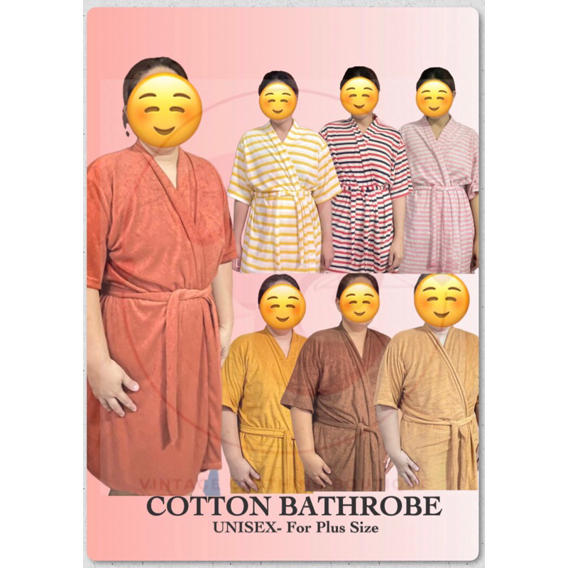 BATHROBE COTTON TOWEL 100% ABSORBENT FREE SIZE FIT UP TO 3XL-UNISEX (ADULT  BATH ROBE)