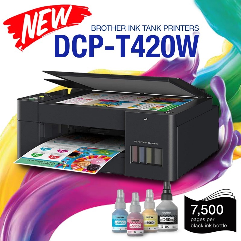 Brother Dcp-T420w Refill Ink Tank 3 In 1 All One Printer Copy Scan ...